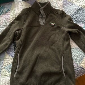 L.L. Bean Forest Green Sweater with Light Gray Details